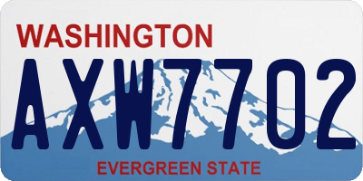 WA license plate AXW7702