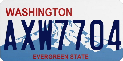 WA license plate AXW7704