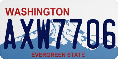 WA license plate AXW7706