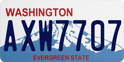 WA license plate AXW7707