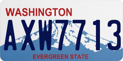 WA license plate AXW7713