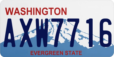 WA license plate AXW7716