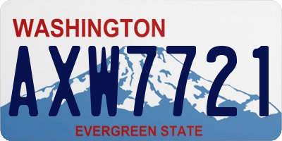WA license plate AXW7721