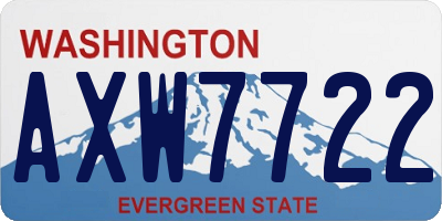 WA license plate AXW7722