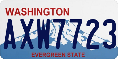 WA license plate AXW7723