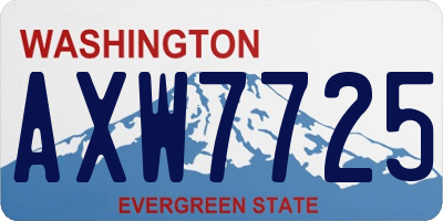 WA license plate AXW7725