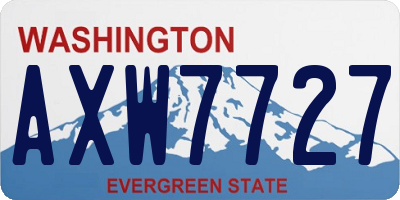 WA license plate AXW7727