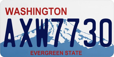 WA license plate AXW7730