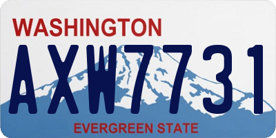 WA license plate AXW7731