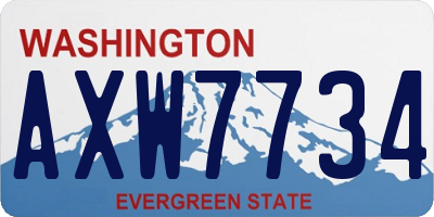 WA license plate AXW7734