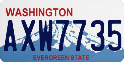 WA license plate AXW7735
