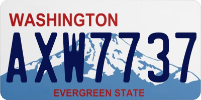 WA license plate AXW7737