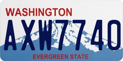 WA license plate AXW7740