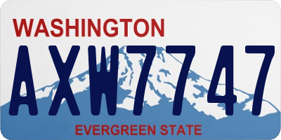 WA license plate AXW7747