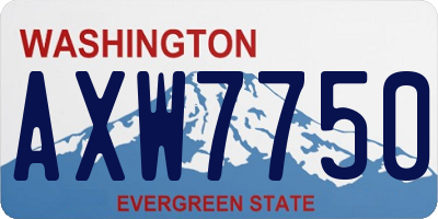 WA license plate AXW7750