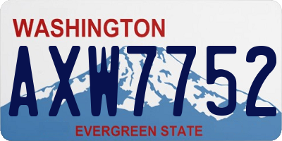WA license plate AXW7752
