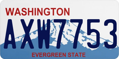 WA license plate AXW7753