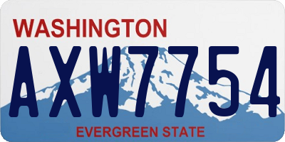 WA license plate AXW7754