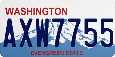 WA license plate AXW7755