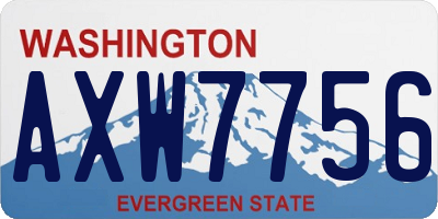 WA license plate AXW7756
