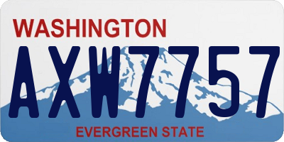 WA license plate AXW7757