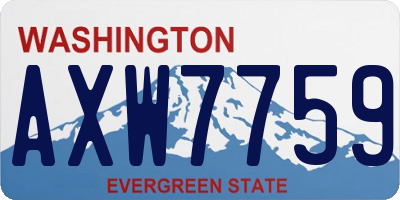 WA license plate AXW7759
