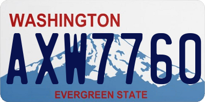 WA license plate AXW7760