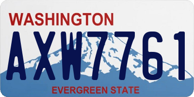 WA license plate AXW7761