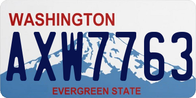 WA license plate AXW7763