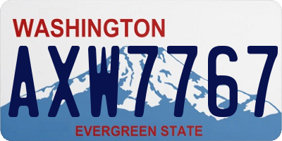 WA license plate AXW7767