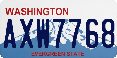WA license plate AXW7768