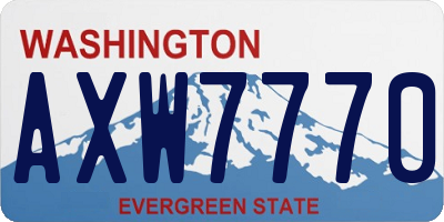 WA license plate AXW7770