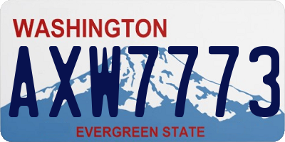 WA license plate AXW7773