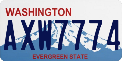 WA license plate AXW7774