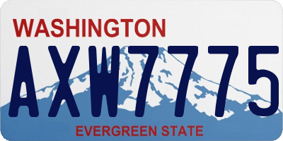 WA license plate AXW7775