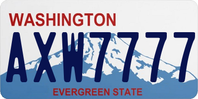 WA license plate AXW7777