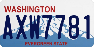 WA license plate AXW7781