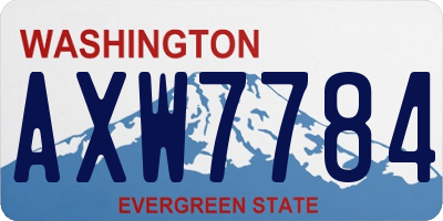 WA license plate AXW7784