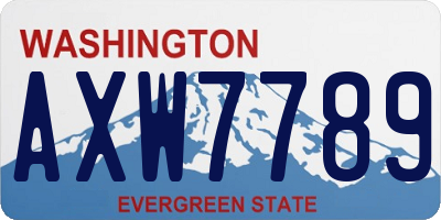 WA license plate AXW7789