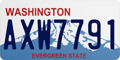 WA license plate AXW7791