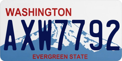 WA license plate AXW7792