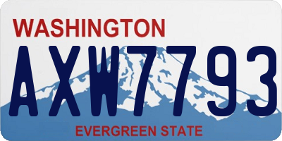 WA license plate AXW7793