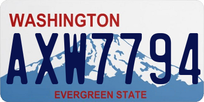 WA license plate AXW7794