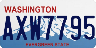 WA license plate AXW7795