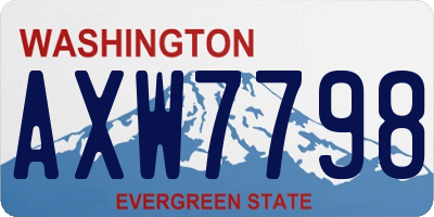 WA license plate AXW7798
