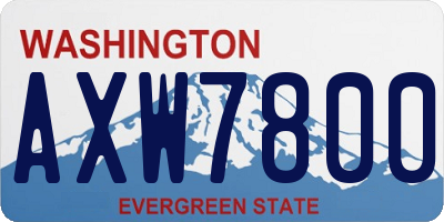 WA license plate AXW7800