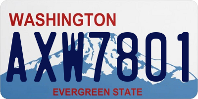 WA license plate AXW7801