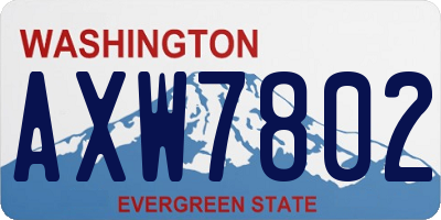 WA license plate AXW7802