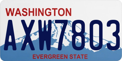 WA license plate AXW7803