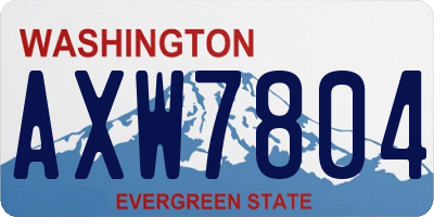 WA license plate AXW7804